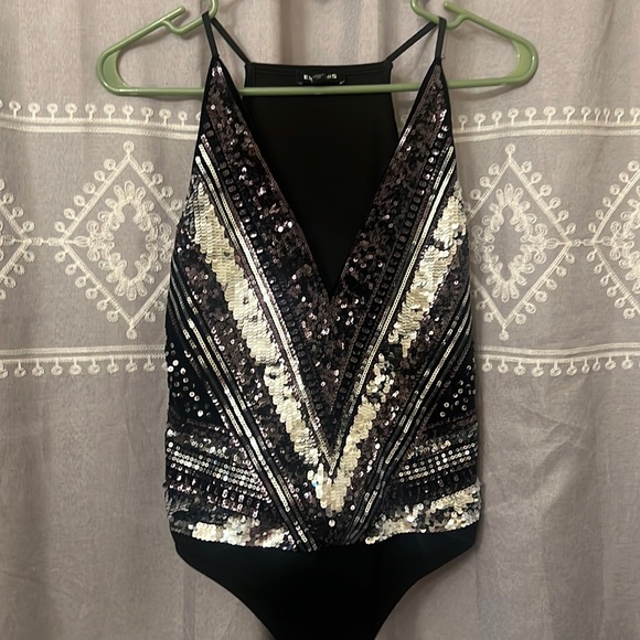 Express Tops - Express bodysuit! Fun sequin! Worn twice